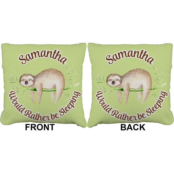 Sloth Burlap Pillow Approval