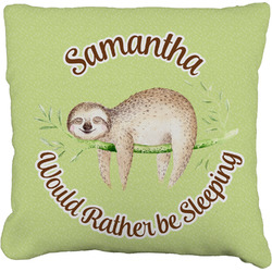 Sloth Faux-Linen Throw Pillow (Personalized)