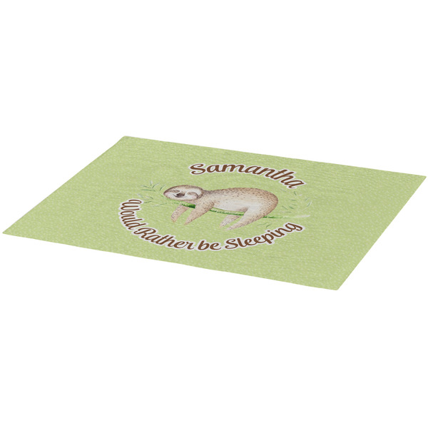 Sloth Burlap Placemat (Angle View)