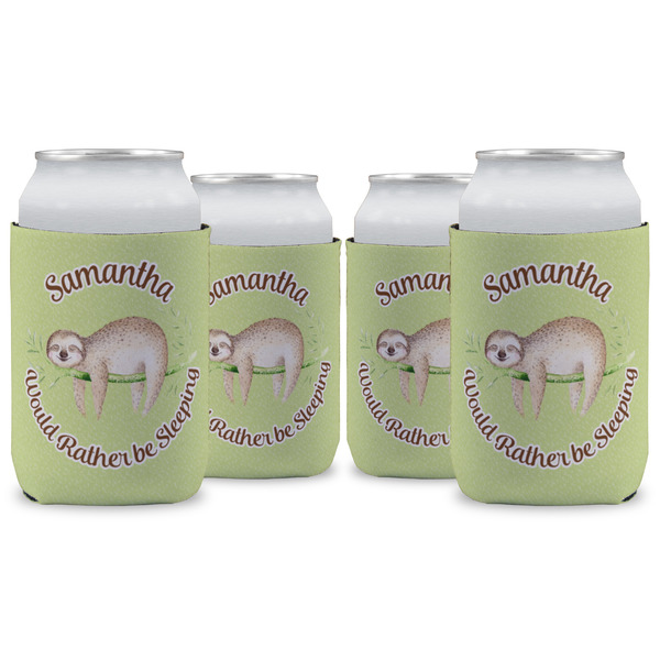 Custom Sloth Can Cooler (12 oz) - Set of 4 w/ Name or Text