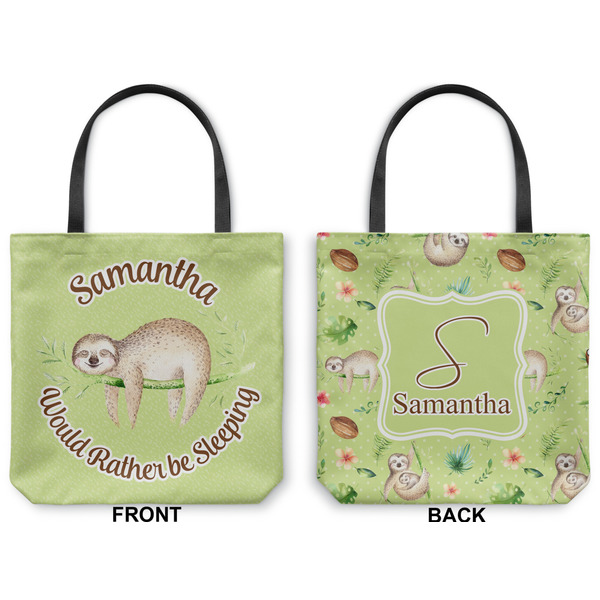 Sloth Canvas Tote - Front and Back