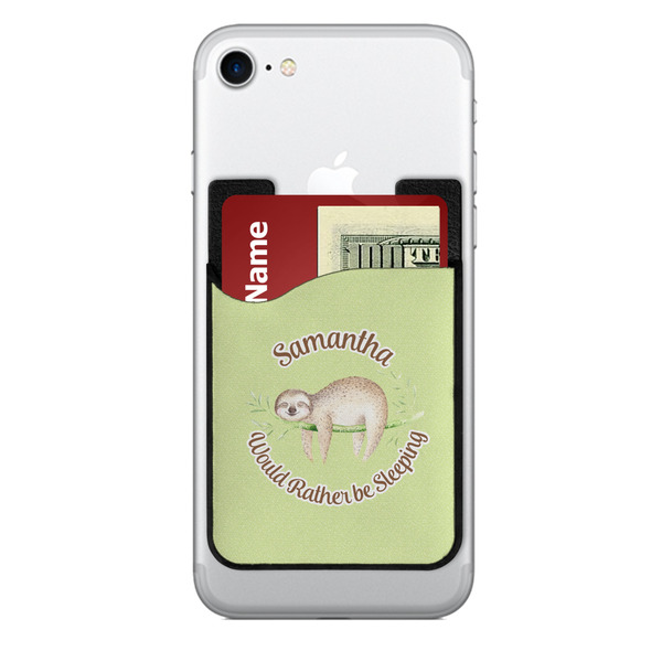 Custom Sloth 2-in-1 Cell Phone Credit Card Holder & Screen Cleaner (Personalized)