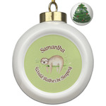 Sloth Ceramic Ball Ornament - Christmas Tree (Personalized)