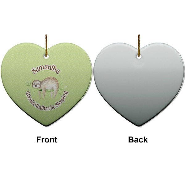 Sloth Ceramic Flat Ornament - Heart Front & Back (APPROVAL)