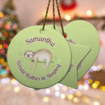Sloth Ceramic Ornament w/ Name or Text