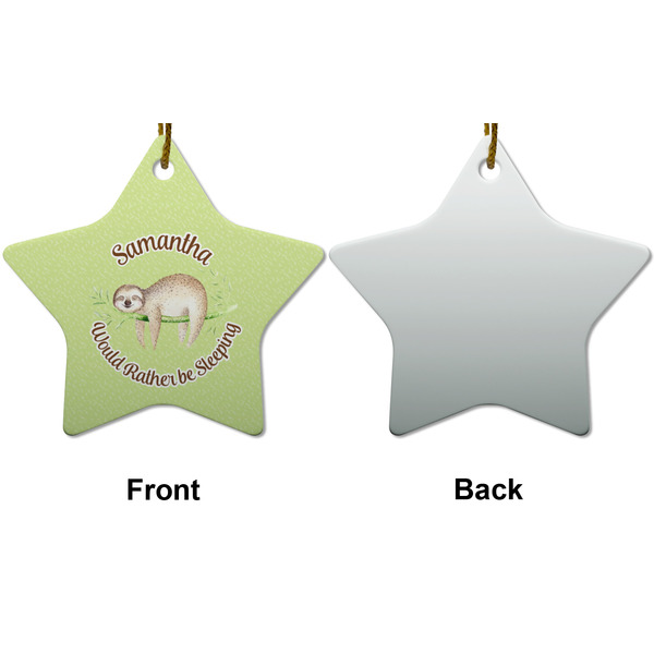 Sloth Ceramic Flat Ornament - Star Front & Back (APPROVAL)