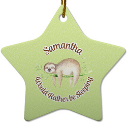 Sloth Star Ceramic Ornament w/ Name or Text