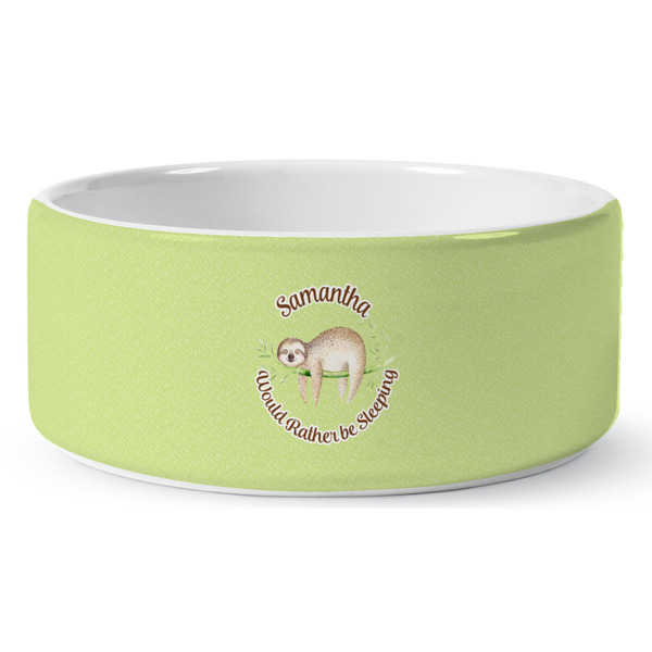 Custom Sloth Ceramic Dog Bowl - Medium (Personalized)