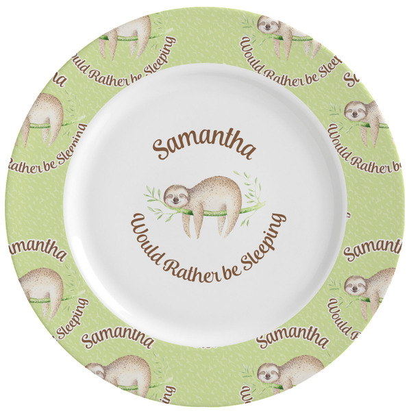 Custom Sloth Ceramic Dinner Plates (Set of 4) (Personalized)