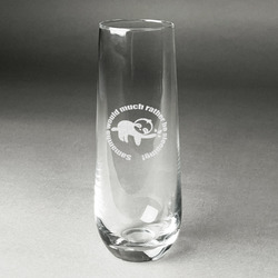 Sloth Champagne Flute - Stemless Engraved - Single (Personalized)