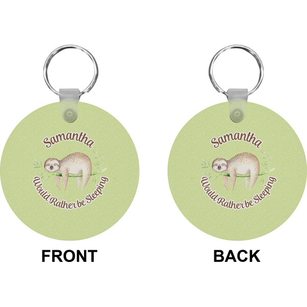 Sloth Circle Keychain (Front + Back)