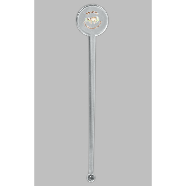 Sloth Clear Plastic 7" Stir Stick - Round - Single Stick