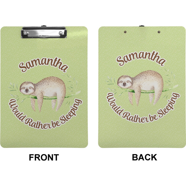 Sloth Clipboard (Letter) (Front + Back)