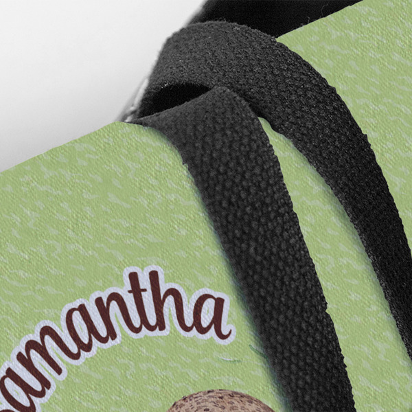 Sloth Closeup of Tote w/Black Handles