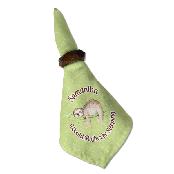 Sloth Cloth Napkins - Personalized Dinner (Folded in Ring) (MAIN)