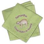 Sloth Cloth Cocktail Napkins - Set of 4 w/ Name or Text