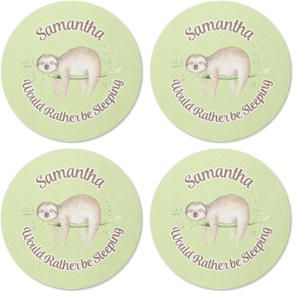 Sloth Coaster Round Rubber Back - Apvl