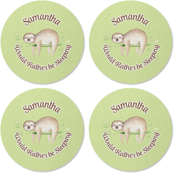 Sloth Coaster Round Rubber Back - Apvl