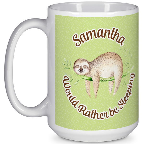 Custom Sloth 15 Oz Coffee Mug - White (Personalized)