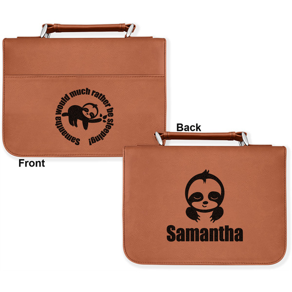 Sloth Cognac Leatherette Bible Covers - Large Double Sided Apvl