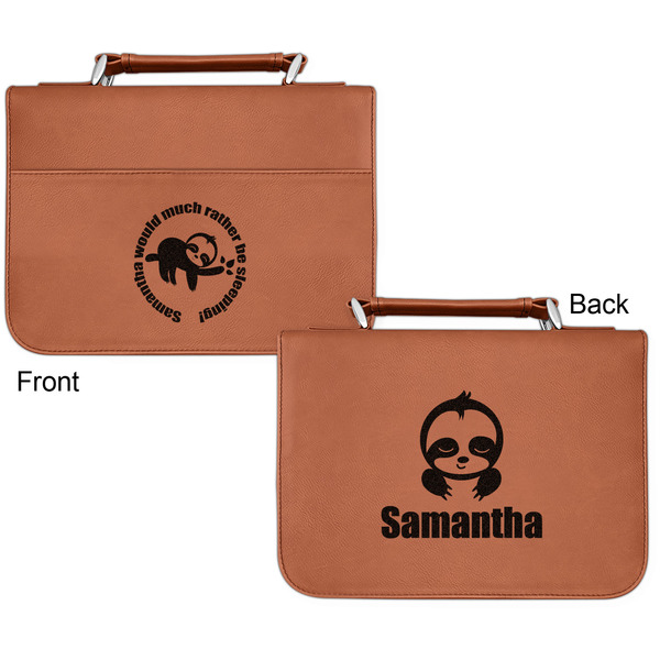 Sloth Cognac Leatherette Bible Covers - Small Double Sided Apvl
