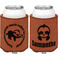 Sloth Cognac Leatherette Can Sleeve - Double Sided Front and Back