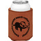 Sloth Cognac Leatherette Can Sleeve - Single Front