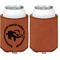 Sloth Cognac Leatherette Can Sleeve - Single Sided Front and Back