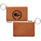 Sloth Cognac Leatherette Keychain ID Holders - Front Apvl