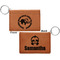 Sloth Cognac Leatherette Keychain ID Holders - Front and Back Apvl