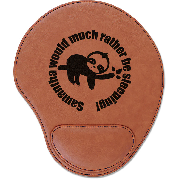 Custom Sloth Leatherette Mouse Pad with Wrist Support (Personalized)