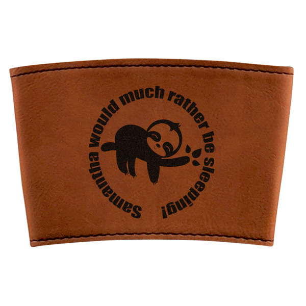 Custom Sloth Leatherette Cup Sleeve (Personalized)