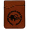 Sloth Cognac Leatherette Phone Wallet close up