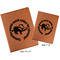 Sloth Cognac Leatherette Portfolios with Notepad - Compare Sizes