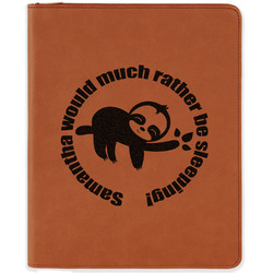 Sloth Leatherette Zipper Portfolio with Notepad (Personalized)