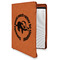 Sloth Cognac Leatherette Zipper Portfolios with Notepad - Main