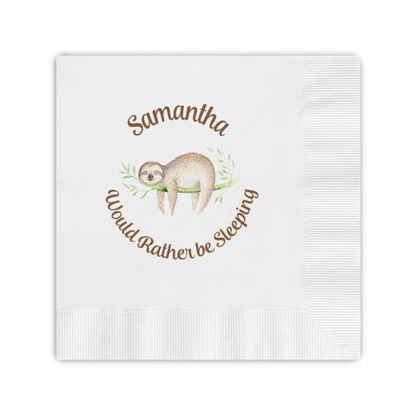Custom Sloth Coined Cocktail Napkins (Personalized)