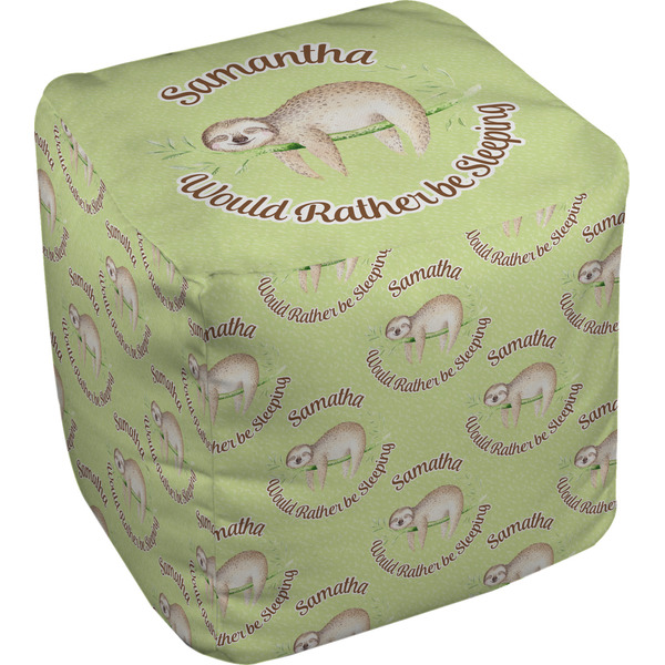 Custom Sloth Cube Pouf Ottoman - 13" (Personalized)