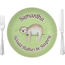 Sloth Glass Lunch / Dinner Plate 10" (Personalized)