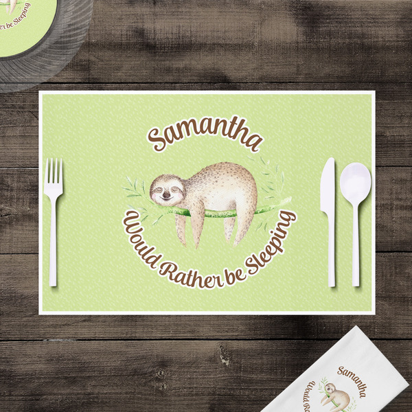 Sloth Disposable Paper Placemat - In Context