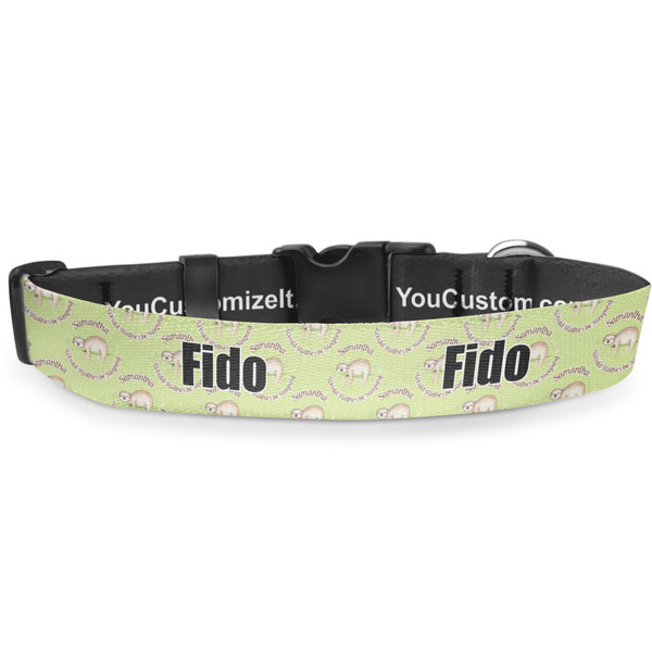 Custom Sloth Deluxe Dog Collar - Large (13" to 21") (Personalized)