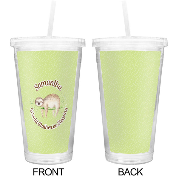 Sloth Double Wall Tumbler with Straw - Approval