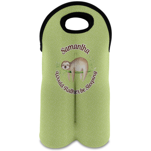 Custom Sloth Wine Tote Bag (2 Bottles) (Personalized)