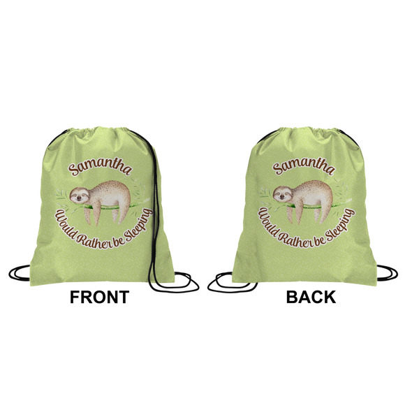 Sloth Drawstring Backpack Front & Back Small