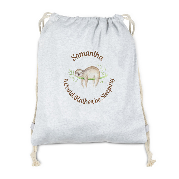Custom Sloth Drawstring Backpack - Sweatshirt Fleece - Double Sided (Personalized)