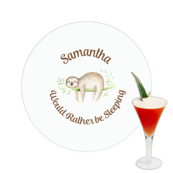 Sloth Printed Drink Topper -  2.5" (Personalized)