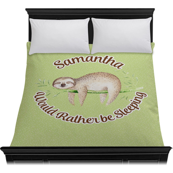 Sloth Duvet Cover - Queen - On Bed - No Prop