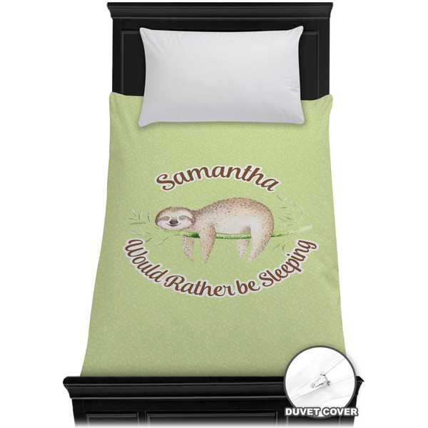 Custom Sloth Duvet Cover - Twin (Personalized)
