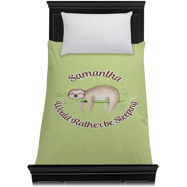 Sloth Duvet Cover - Twin XL - On Bed - No Prop