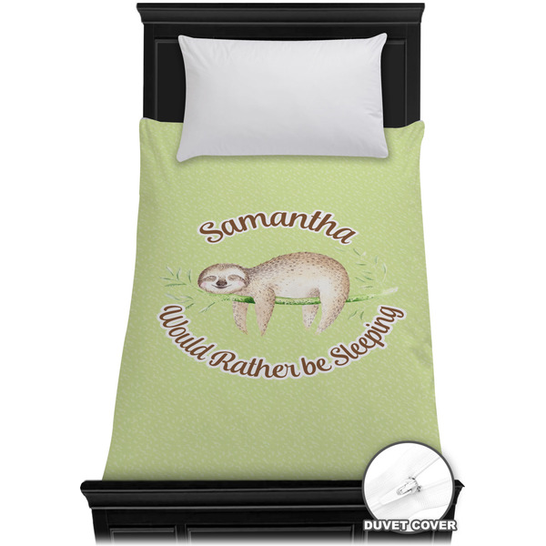 Custom Sloth Duvet Cover - Twin XL (Personalized)